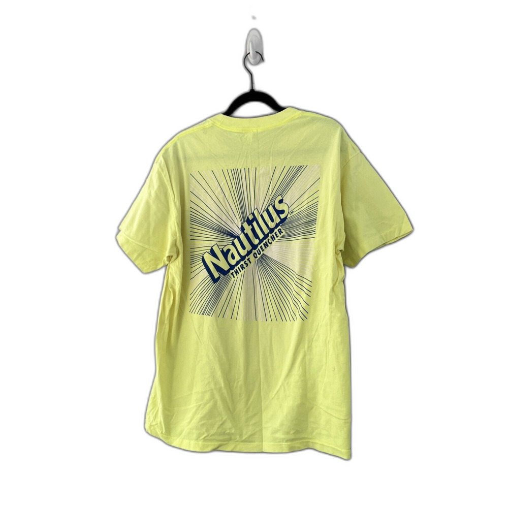 Vintage 90s Neon Yellow Nautilus Thirst Quencher Graphic Tee Dr Pepper